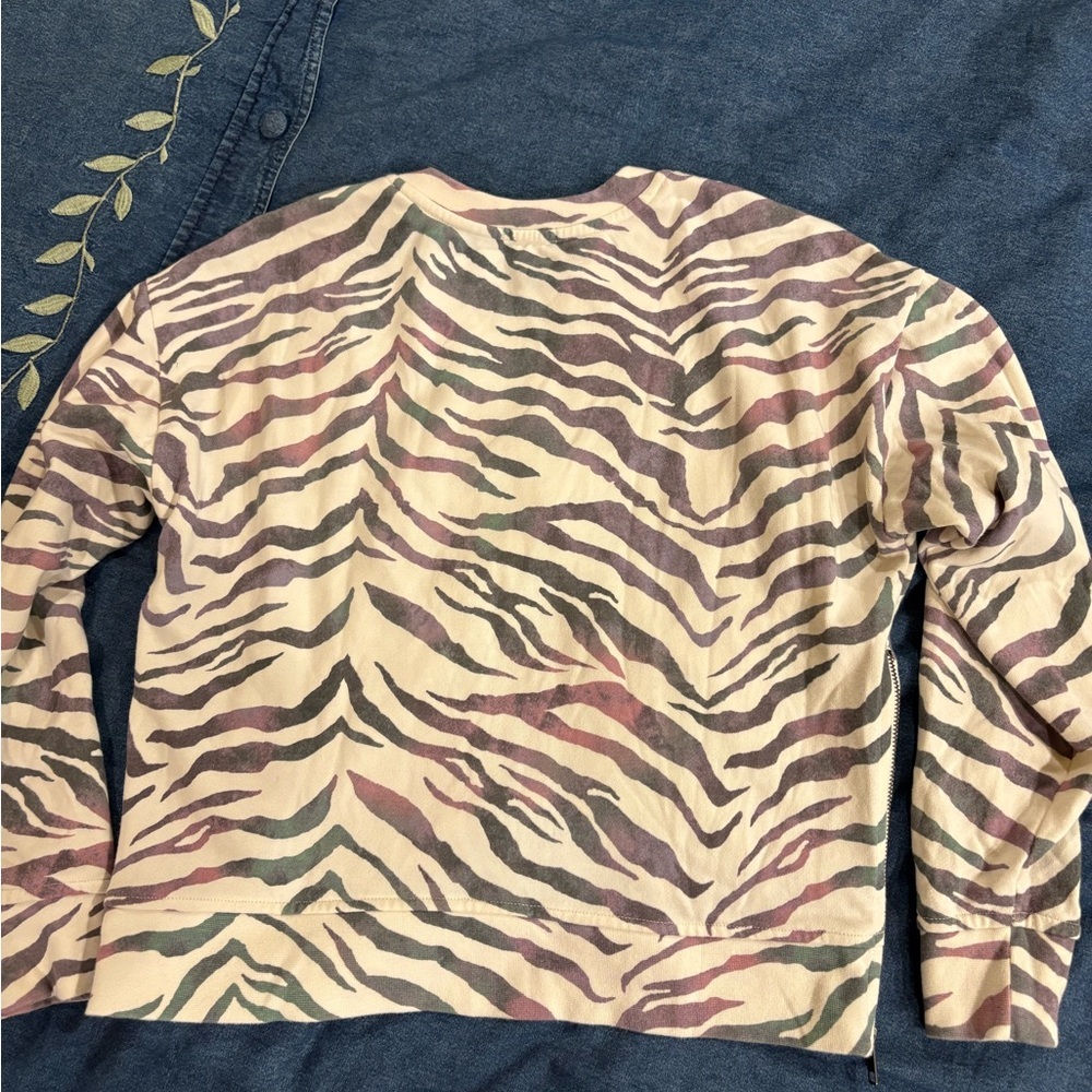 Rails Marlo Ivory Gradient Tiger Stripe Crop Terr… - image 5